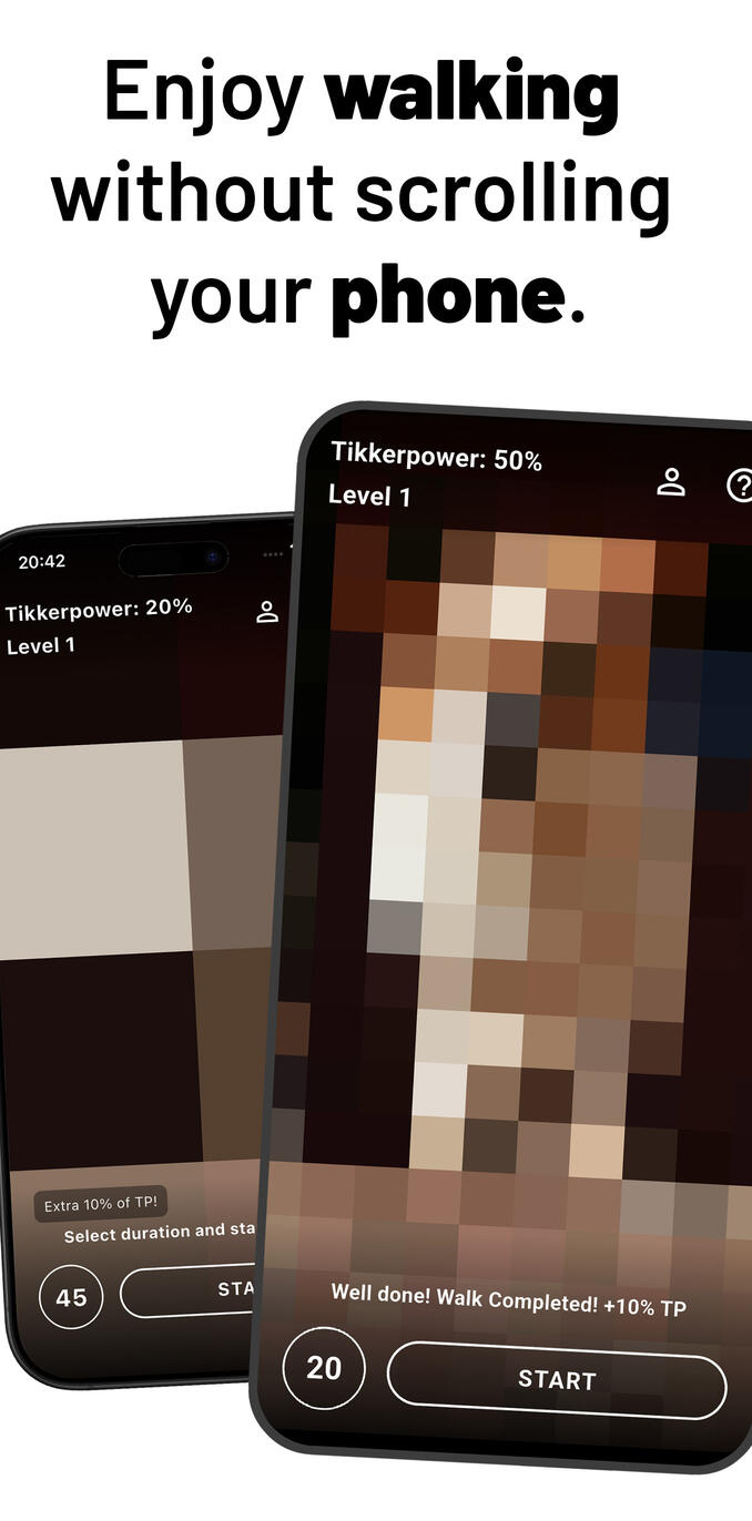 Enjoy walking Pixelated dog photo is getting sharper.